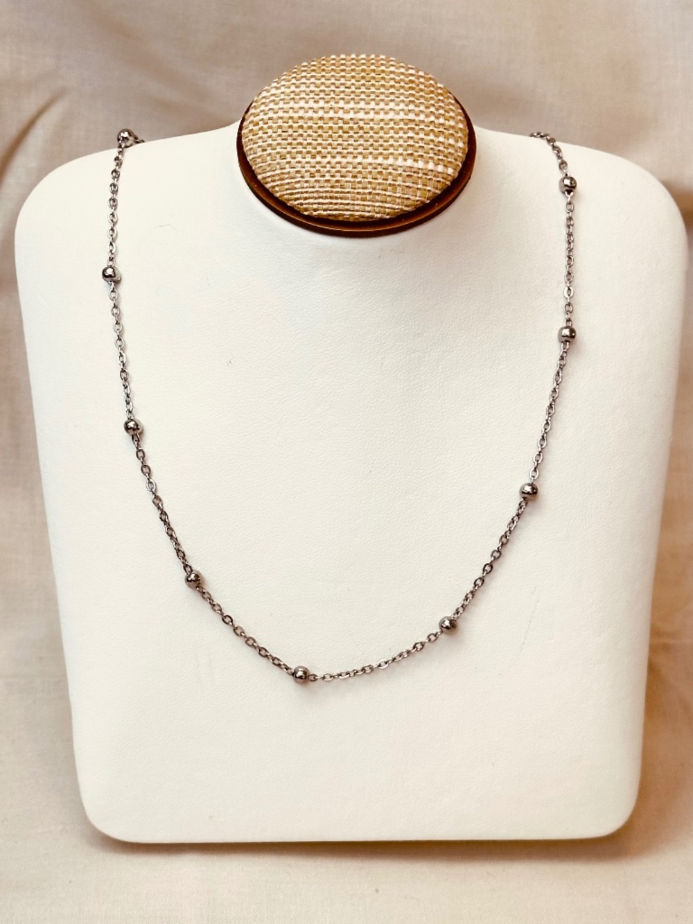 Handmade Stainless Steel Satellite Ball Chain Necklace Minimalist Layering Gift